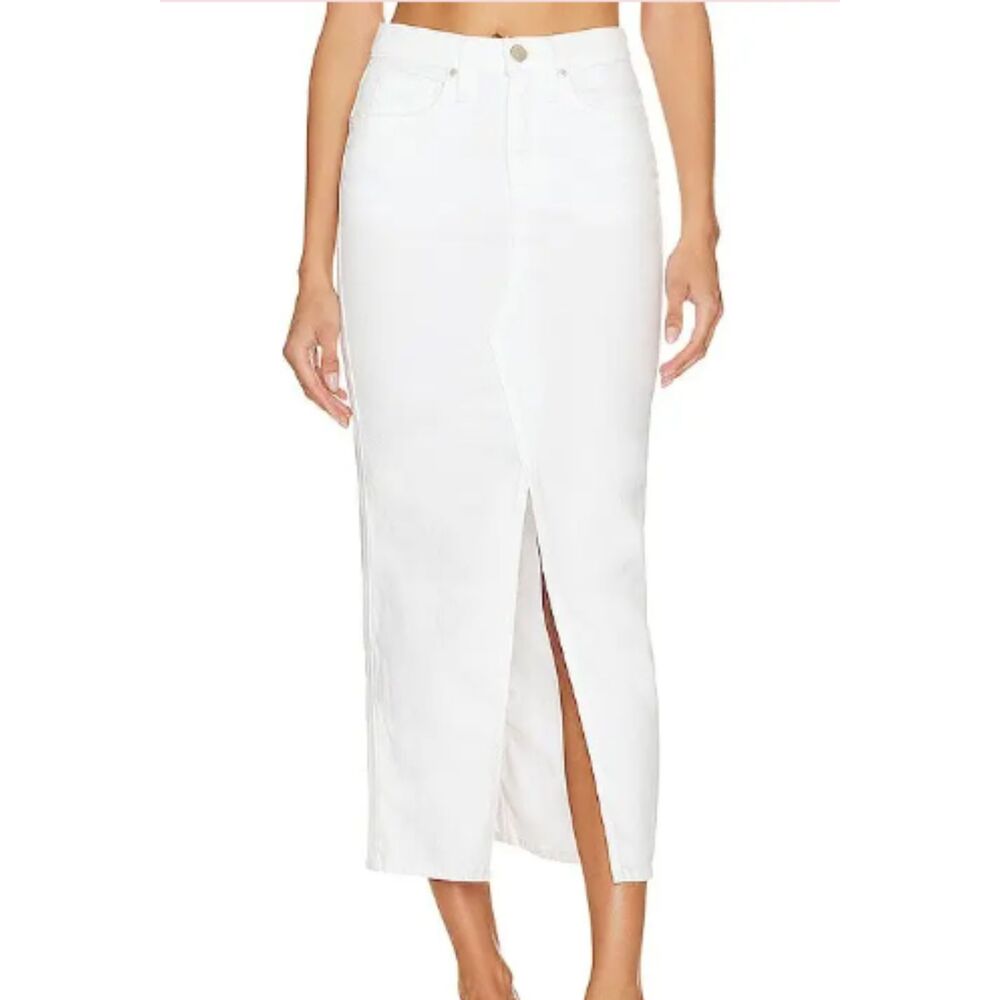 Hudson White Denim Midi Skirt Size 31